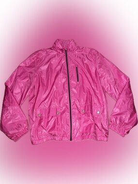 LRL Ralph Lauren Active Windbreaker Jacket Neon Hot Pink Zipper